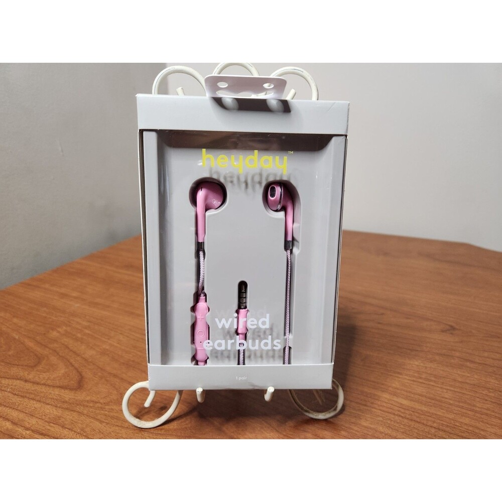Heyday Wired Earbuds ~ Comfort Fit ~ Microphone ~ 3.5 MM Aux Plug ~ Candy Pink